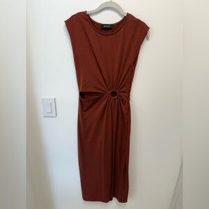 Kourt - Rust Sleeveless Dress with cutouts